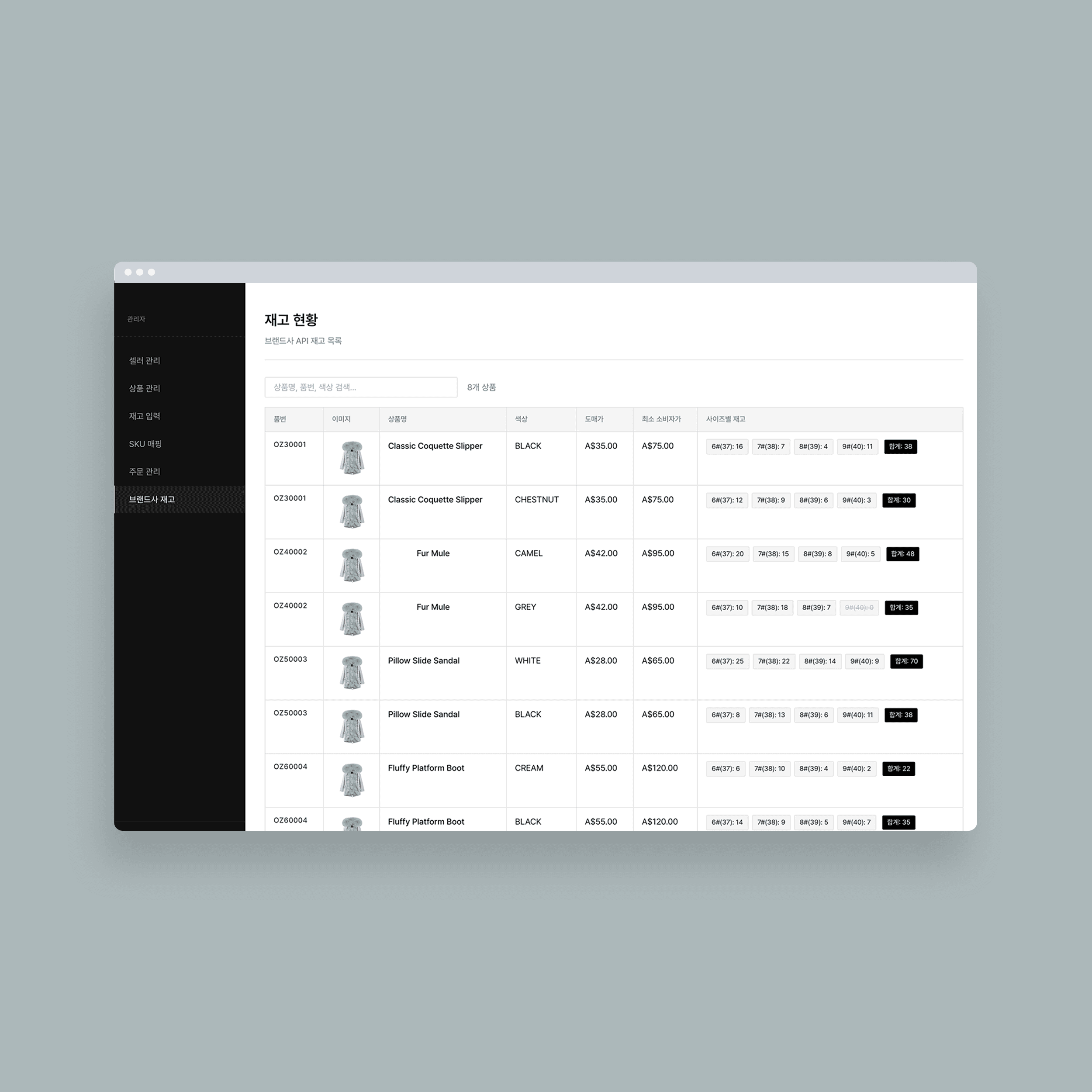 Plateforme de commerce de vêtements avec gestion des stocks - Intégration des stocks pour les marques